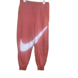 𝅺Nike Big Swoosh Jogger Pants size medium rose pink sweatpants